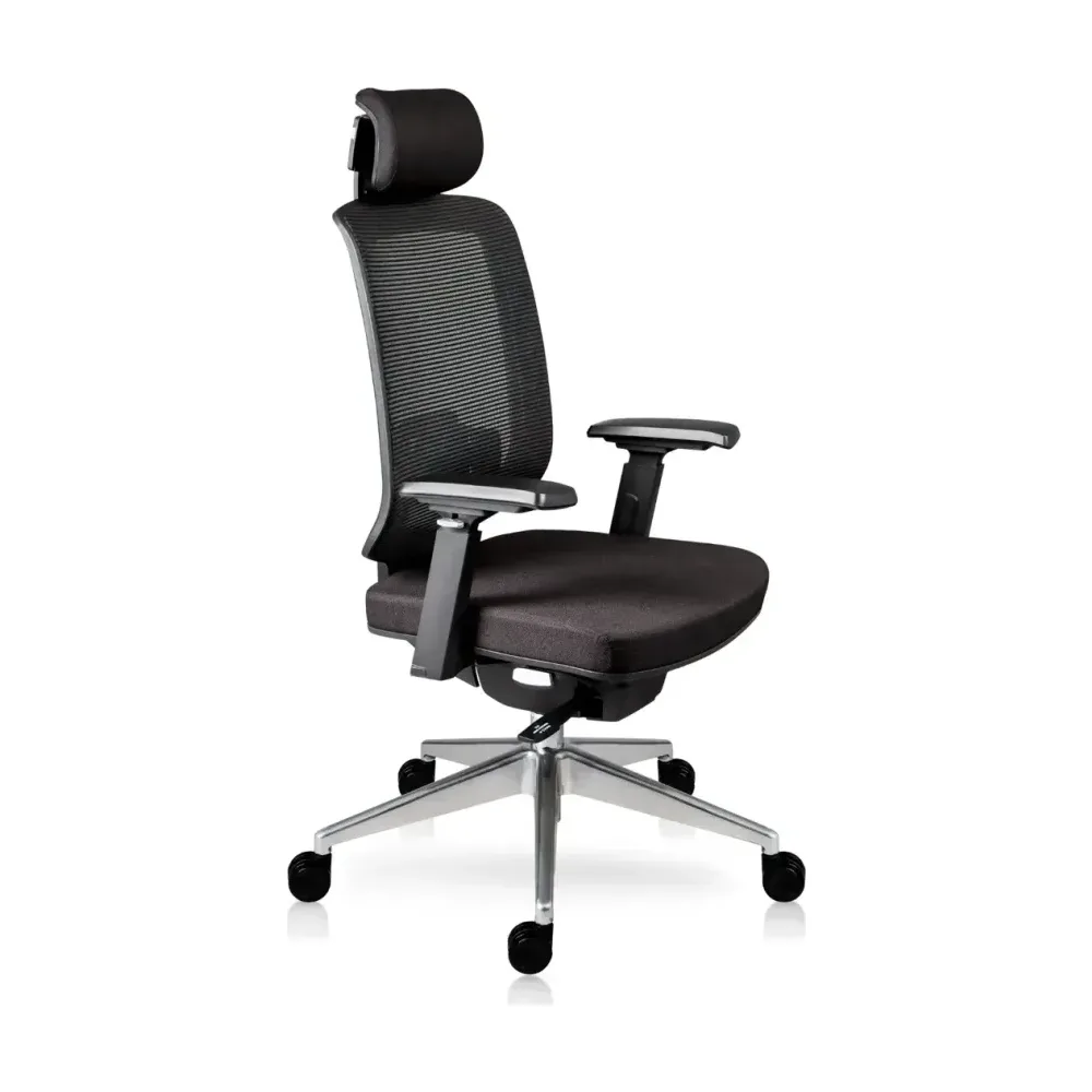 SILLA DIRECTIVA MODELO FINISTERRE CON CABECERA COLOR NEGRO