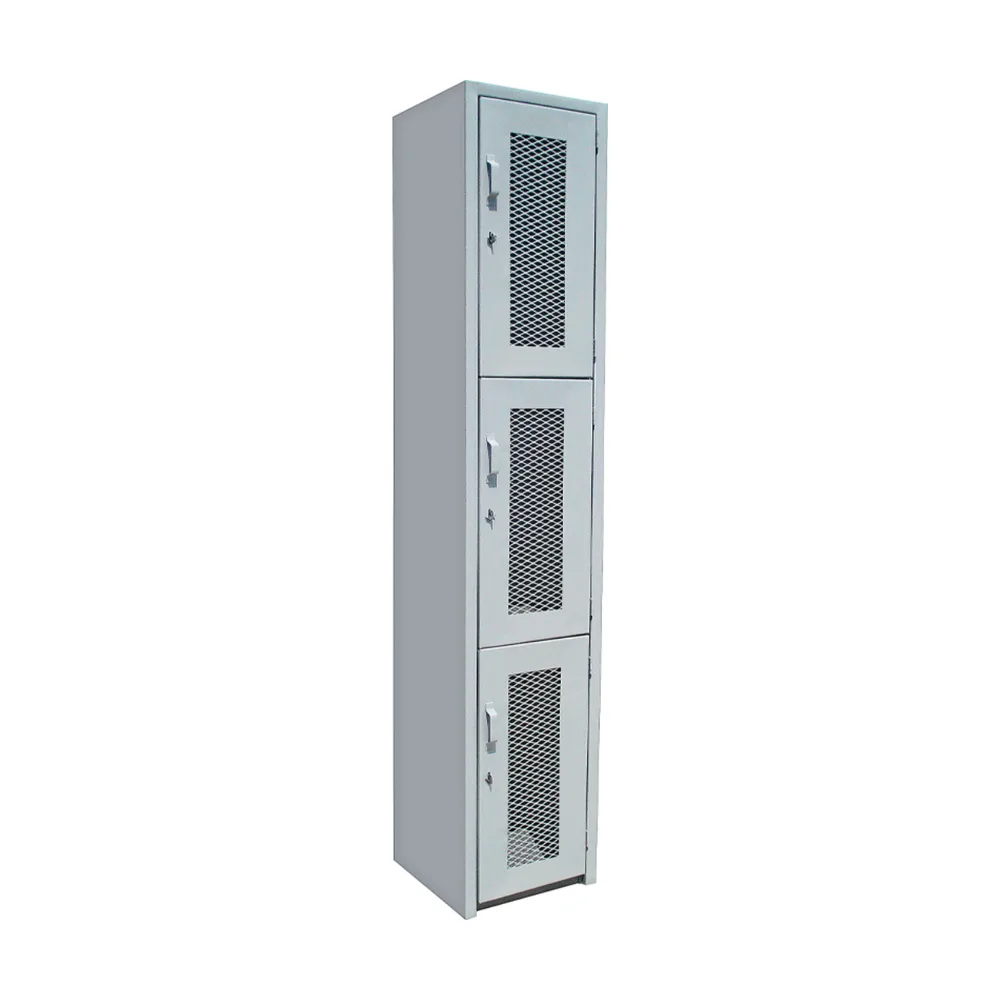 LOCKER METÁLICO DE 3 PUERTAS CON MALLA